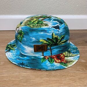 Premier Fits Blue Floral Hawaiian Summer Bucket Hat